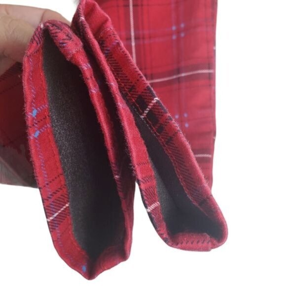 ARIZONA JEAN CO Womens Pants SZ‎ Jr.  7 Plaid Red Soft Y2K Goth Punk Midrise - Picture 8 of 10